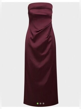 aritzia red satin dress NWT] Aritzia Wilfred Charmaine Satin Dress in Dark Ruby Red - Size M